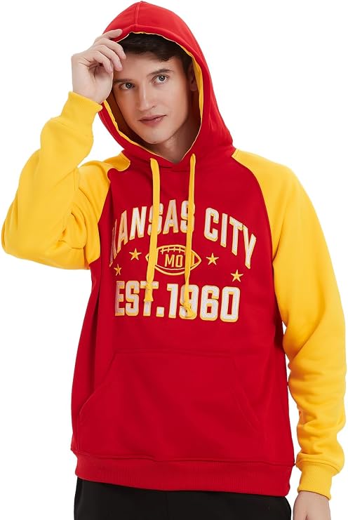 Kansas City Football Hoodie – Red & Black EST. 1960 Graphic Pullover – image 2