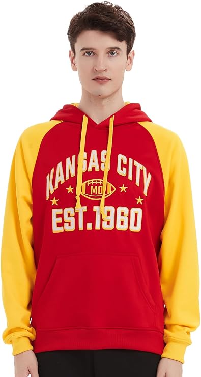 Kansas City Football Hoodie – Red & Black EST. 1960 Graphic Pullover – image 4