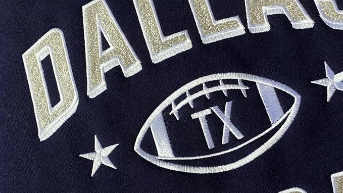Dallas Football Hoodie – Navy Blue & Gray Graphic Pullover – image 2