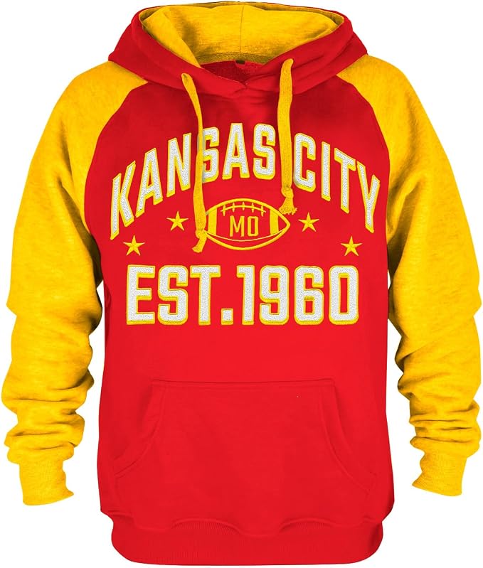 Kansas City Football Hoodie – Red & Black EST. 1960 Graphic Pullover
