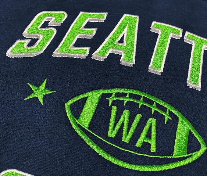 Seattle Football Hoodie – Vintage Athletic Pullover Sweatshirt – image 4