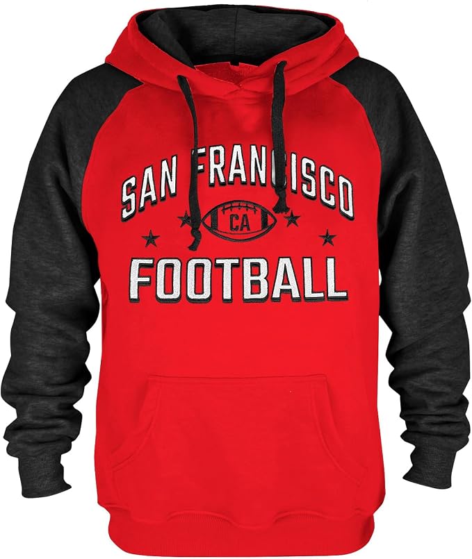 San Francisco Football Hoodie – Red & Black Graphic Pullover