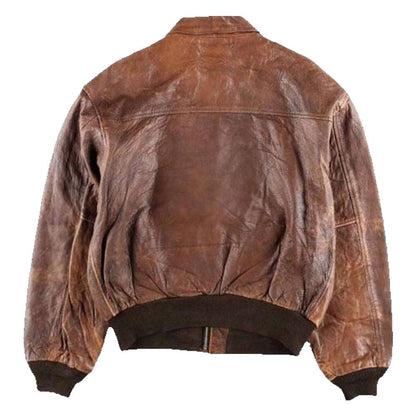 80s A2 Flight Vintage Style Military Real Leather Jacket