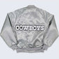 Silver Dallas Cowboys 80s Bomber Full-Snap Satin Jacket