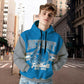 Detroit Football Graphic Hoodie – Blue & Gray Pullover