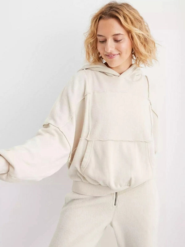 Aerie Sherpa Patchwork Hoodie Recreated Edition