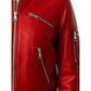 Audrey Leather Red Jacket - Women Leather Jacket Red