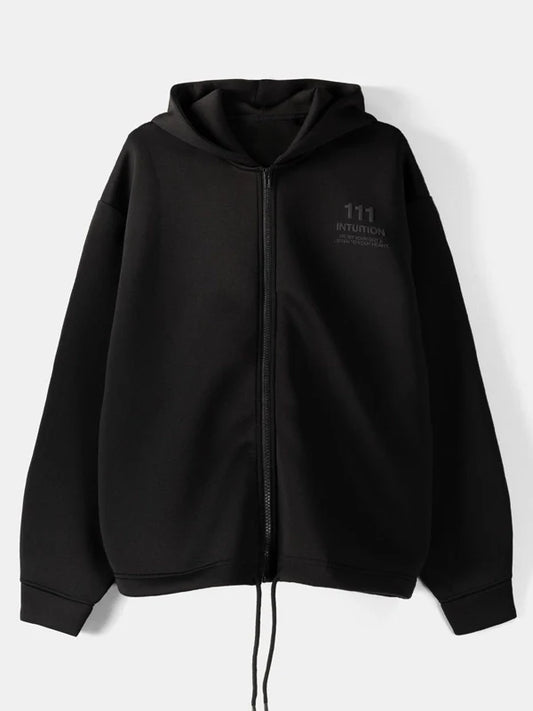 Bershka Zip-Up Slogan Hoodie Recreated Edition