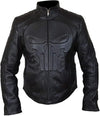 Black leather jacket with Punisher logo on a white background