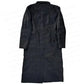 Black leather trench coat on a white background