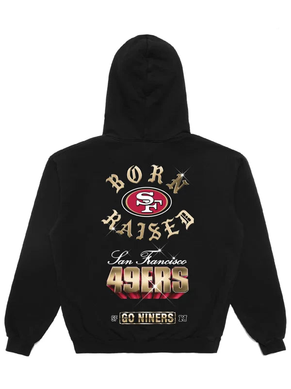Born x Raised Black San Francisco 49ers Chrome Rocker Hoodie –  Streetwear Meets Team Pride Recreated Edition
