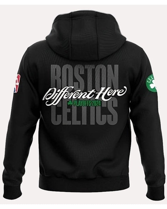 Boston Celtics Different Here Hoodie – Classic Comfort with Celtic Pride Recreated Edition