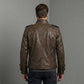 Men's Brown Gothic Embroidered Leather Jacket