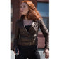 Captain America 2 Scarlett Johansson Brown Leather Jacket