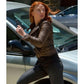 Captain America 2 Scarlett Johansson Brown Leather Jacket