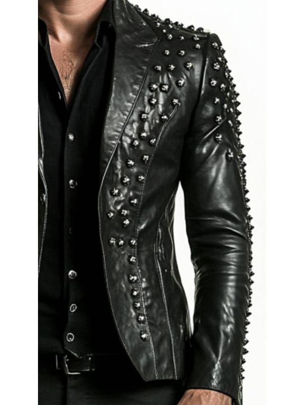 Carter Black Leather Blazer – Leather Blazer for Men Black