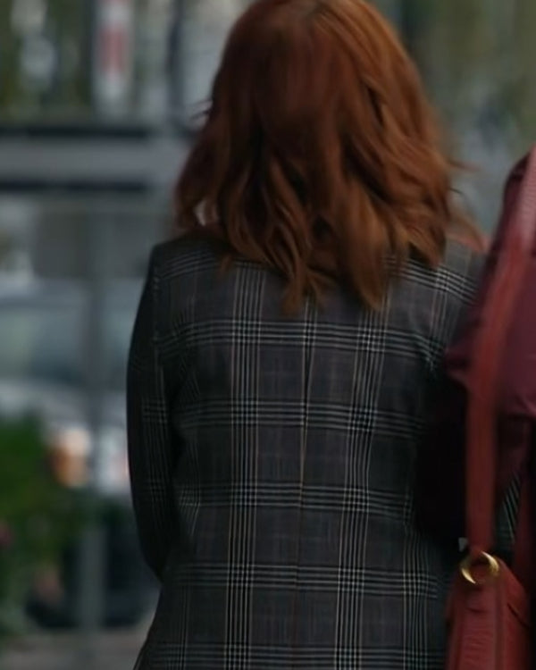 The Wish Swap 2025 Emily Tennant Grey Plaid Blazer – Classic Flair with Modern Comfort