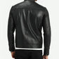 Men’s Cafe Racer Classic Black Leather Jacket - Sleek and Stylish