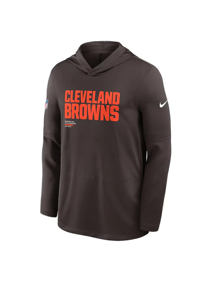Cleveland Browns Sideline Performance Long Sleeve Hoodie T‑Shirt – Game-Ready Comfort Recreated Edition