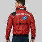 Crystal Jock Red Leather Jacket