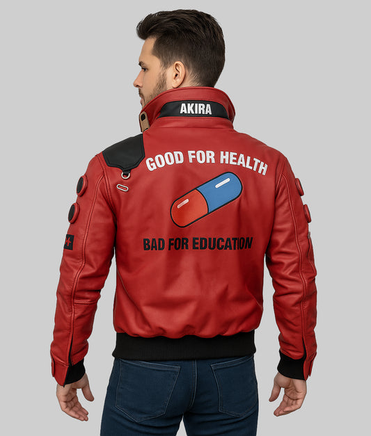 Crystal Jock Red Leather Jacket