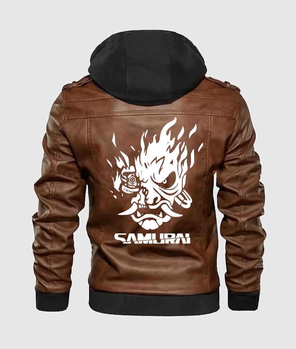 Samurai 2077 Brown Leather Jacket