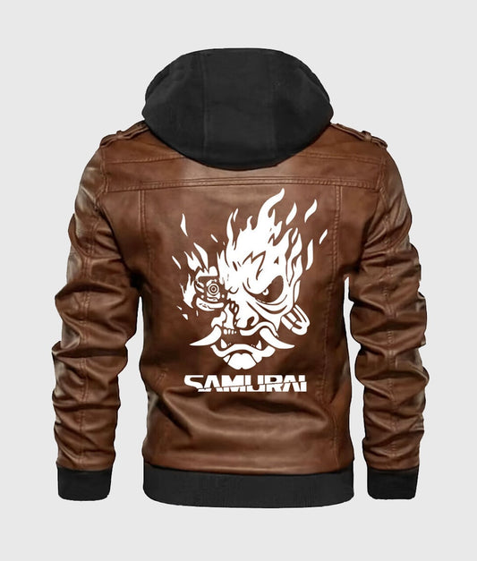 Samurai 2077 Brown Leather Jacket