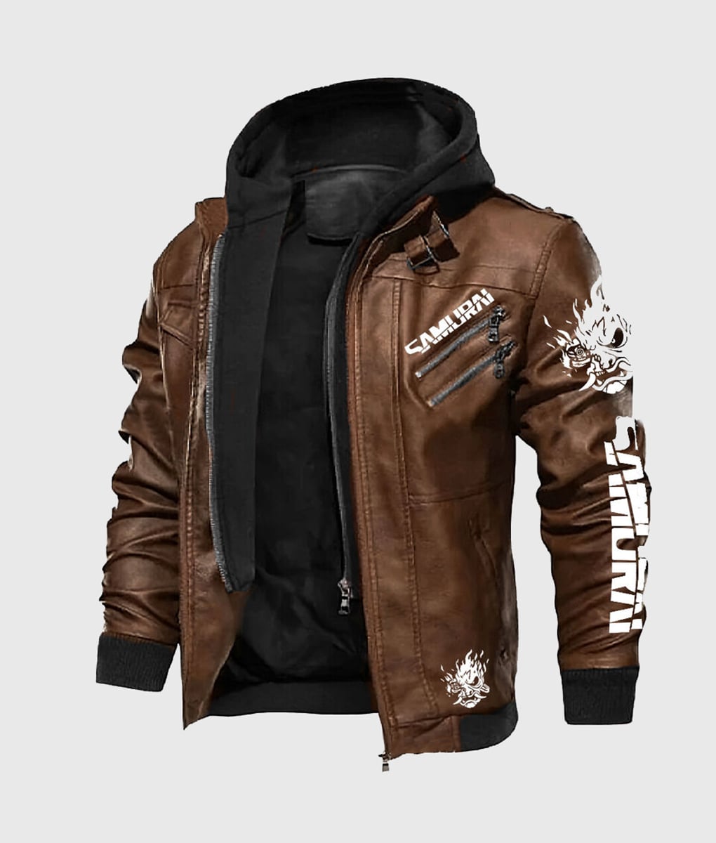 Samurai 2077 Brown Leather Jacket