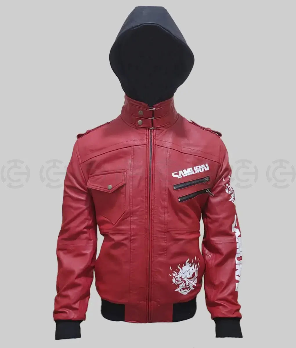 Samurai 2077 Red Leather Jacket
