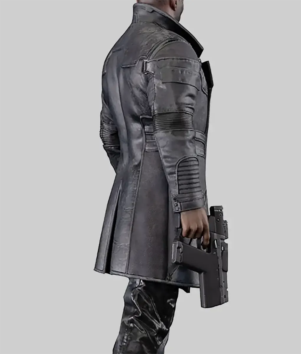 Solomon Reed Black Leather Coat