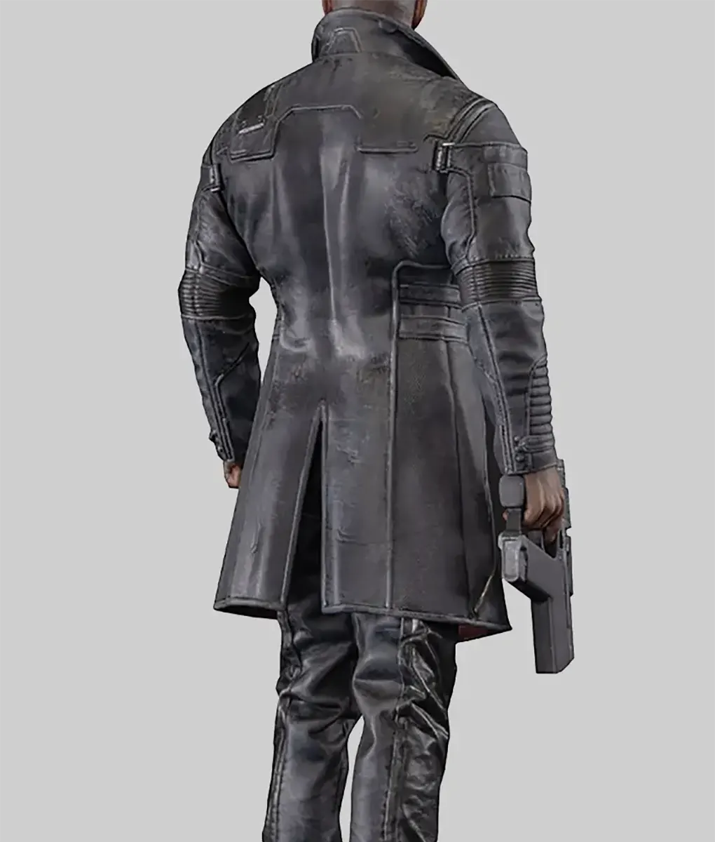 Solomon Reed Black Leather Coat