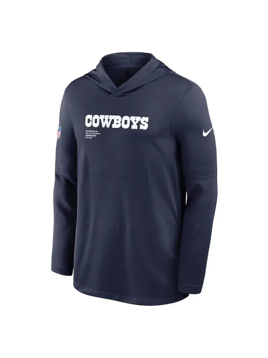 Dallas Cowboys Sideline Performance Long Sleeve Hoodie T-Shirt 🏈 Recreated Edition