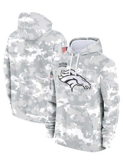 2024 Denver Broncos Salute to Service Long Sleeve Hooded T-Shirt