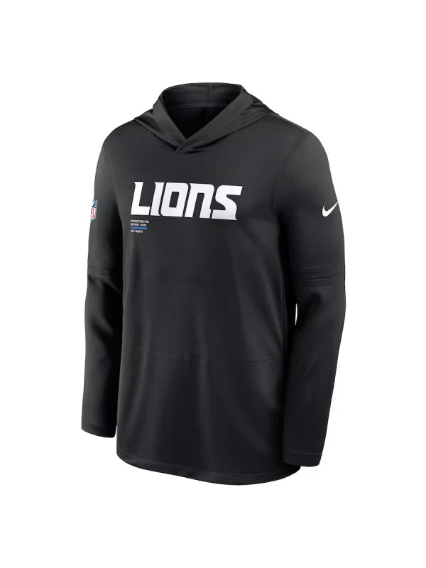 Detroit Lions Sideline Performance Long Sleeve Hoodie T-Shirt 🦁💙 Recreated Edition