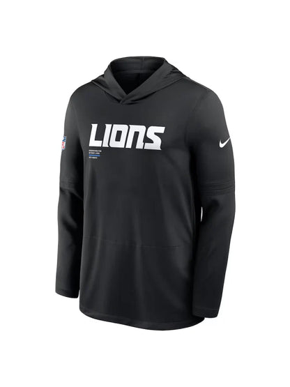 Detroit Lions Sideline Performance Long Sleeve Hoodie T-Shirt 🦁💙 Recreated Edition