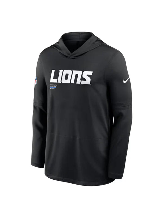 Detroit Lions Sideline Performance Long Sleeve Hoodie T-Shirt 🦁💙 Recreated Edition