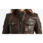 Elsie Leather Brown Jacket - Women Leather Jacket Brown