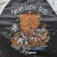 Embroidered jacket with 'Seven Lucky Gods' design and 'Japan' text on a black background