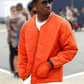 F1 2025 Damson Idris Orange Quilted Jacket – Recreated Edition