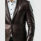 Finley Brown Leather Blazer – Leather Blazer for Men Brown