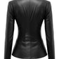 Gillian Black Leather Women Coat Blazer
