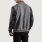 Gray and Black Varsity Letterman Jacket