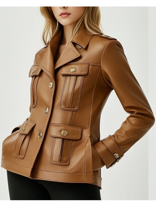 Harper Leather Brown Jacket – Women’s Leather Jacket (Brown)