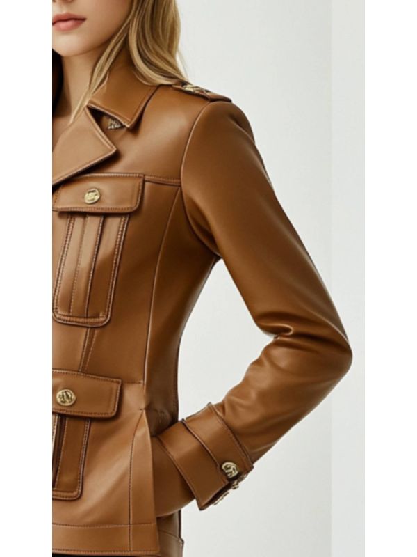 Harper Leather Brown Jacket – Women’s Leather Jacket (Brown)