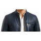 Harrison Blue Leather Jacket – Men Leather Jacket Blue