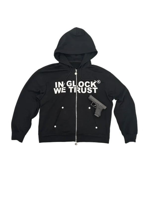 In Glock We Trust Zip-Up Hoodie Recreated Edition