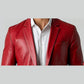 Jude Red Leather Blazer - Leather Blazer for Men Red