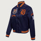 womens Pro Standard MLB Detroit Tigers Retro Classic Rib Satin Jacket