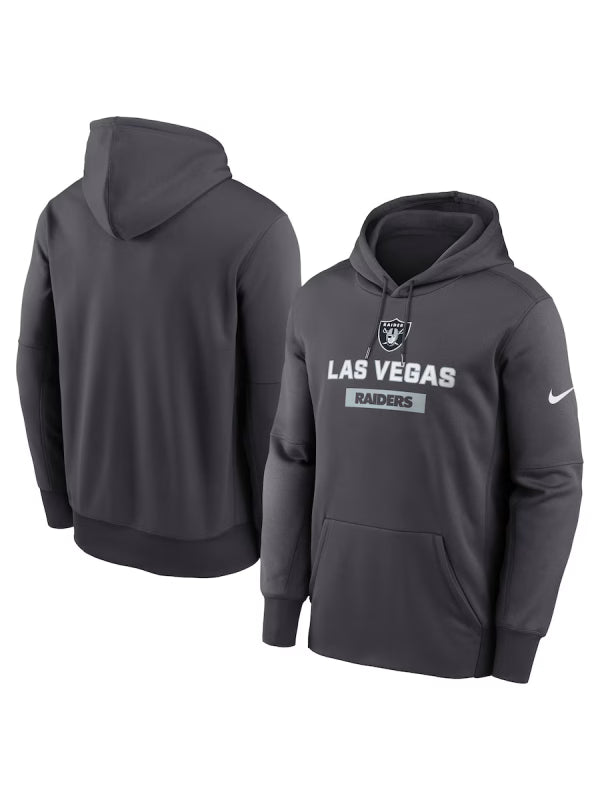 Las Vegas Raiders Nike Anthracite Toss Sweep Performance Hoodie Recreated Edition
