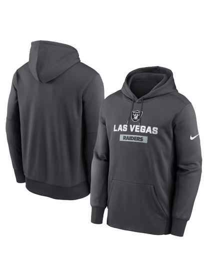 Las Vegas Raiders Nike Anthracite Toss Sweep Performance Hoodie Recreated Edition